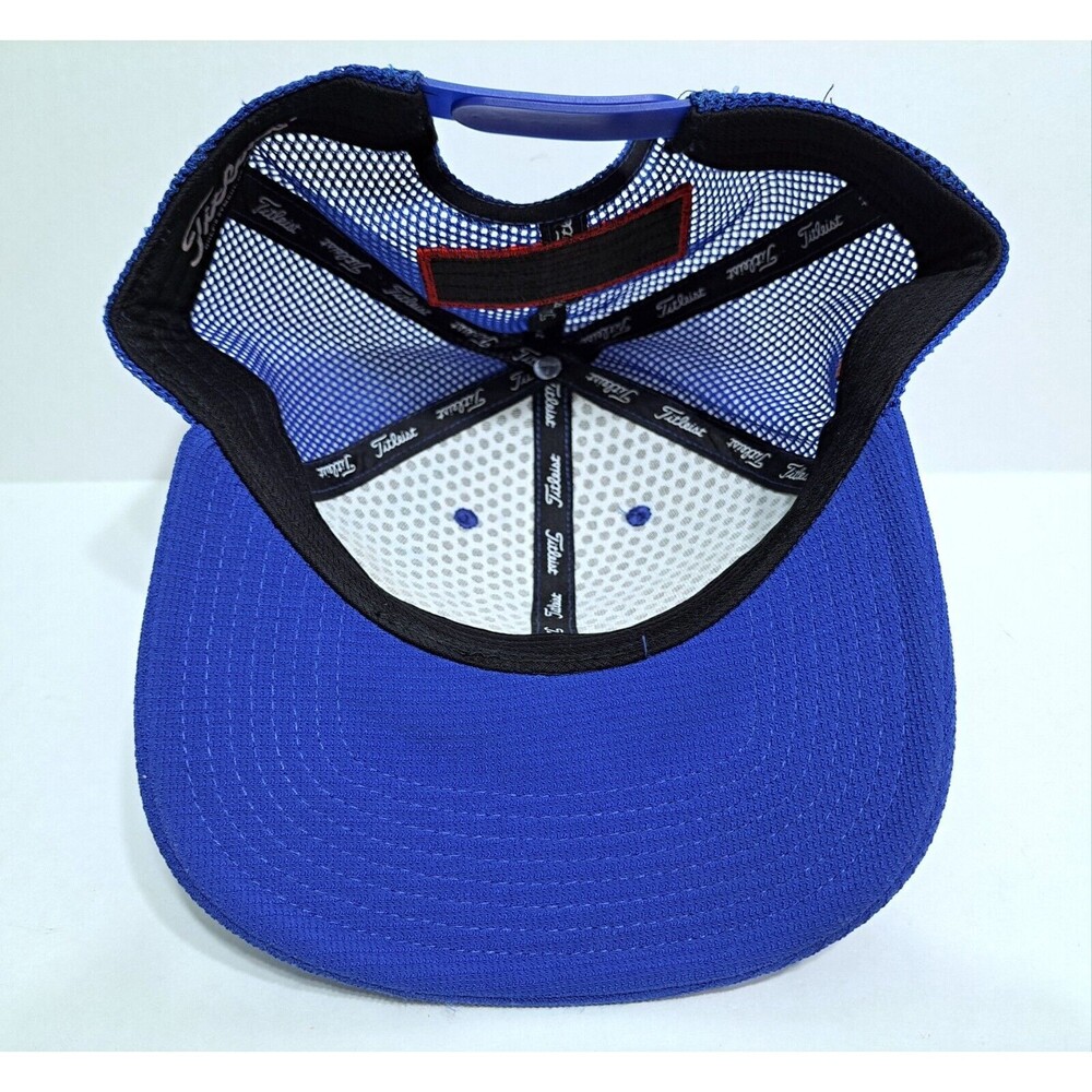 Titleist FJ Foot Joy Pro V1 Snap Mesh Back Golf Hat Navy Blue Red Cap Trucker - Picture 5 of 6
